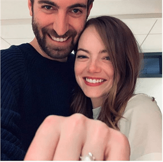 Emma Stone’s Pearl Engagement Ring from Dave McCary